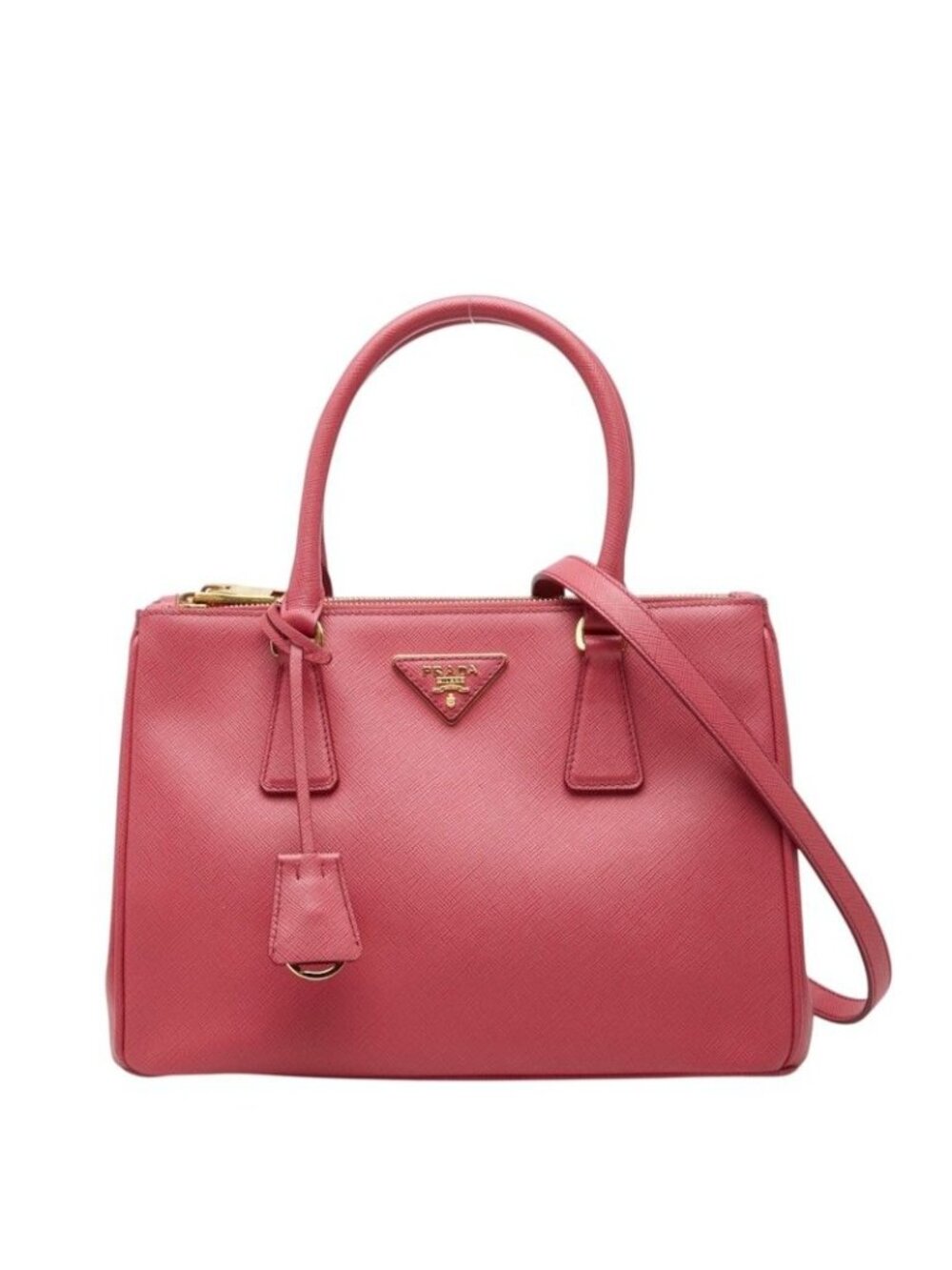 Prada Galleria 2-Way Shoulder Bag Pink Saffiano Leather